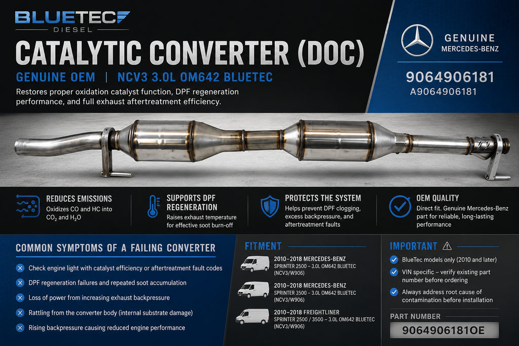 Mercedes Sprinter Catalytic Converter (DOC) – Genuine OEM | NCV3 3.0L OM642 BlueTec | #9064906181 (2010–2018)