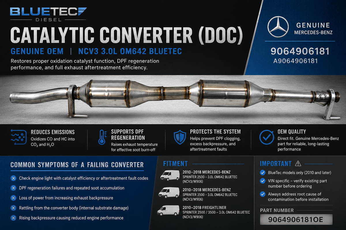 Mercedes Sprinter Catalytic Converter (DOC) – Genuine OEM | NCV3 3.0L OM642 BlueTec | #9064906181 (2010–2018)